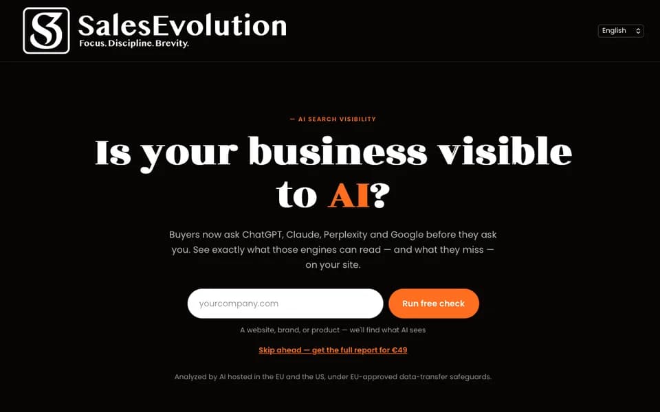 BIZ AEO home screen